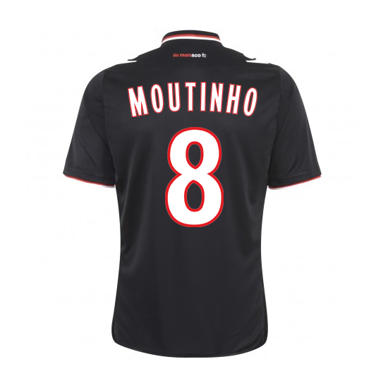 13-14 AS Monaco FC #8 Moutinho Away Black Jersey Shirt - Click Image to Close